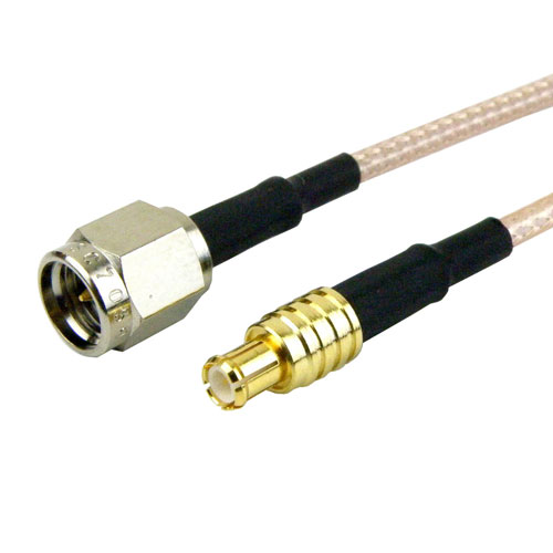 SMA Male to MCX Plug Cable RG-316 Coax in 12 Inch with LF Solder FMC0207315LF-12