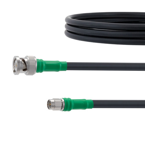 Low Loss SMA Male to BNC Male Cable LMR-240 Coax with Times Microwave Connectors with LF Solder FMC0208240LF