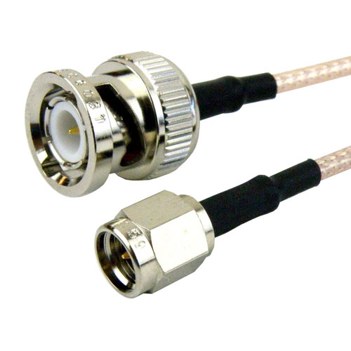 SMA Male (Plug) to BNC Male (Plug) Cable RG-316 Coax Up To 3 GHz, 1.35 VSWR in 12 Inch FMC0208315-12