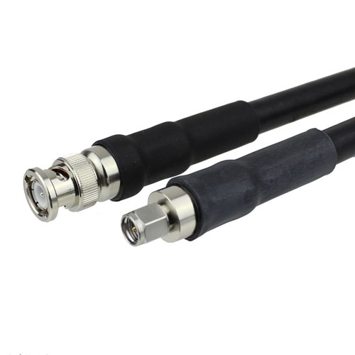 SMA Male (Plug) to BNC Male (Plug) Cable LMR-400 Coax Up To 2.5 GHz, 1.35 VSWR in 120 Inch with Times Microwave Connectors FMC0208400-120