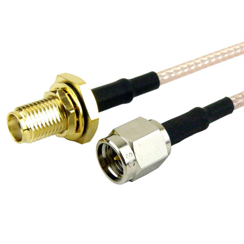 SMA Male to SMA Female Bulkhead Cable RG-316 Coax with LF Solder FMC0212315LF