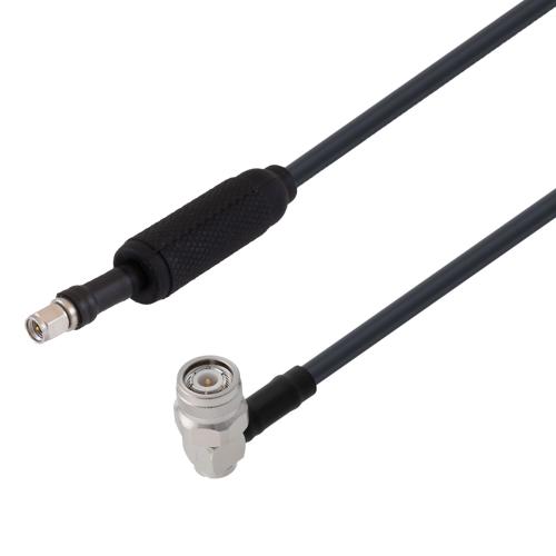 Low Loss SMA Male to RA TNC Male Weatherproof Cable LMR-240 Coax with Times Microwave Components FMC02126/WP