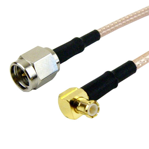 SMA Male to RA MCX Plug Cable RG-316 Coax in 6 Inch with LF Solder FMC0217315LF-06