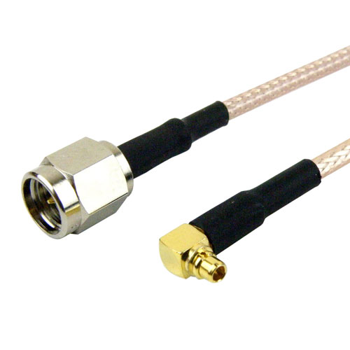 SMA Male to RA MMCX Plug Cable RG-316 Coax in 24 Inch FMC0219315-24