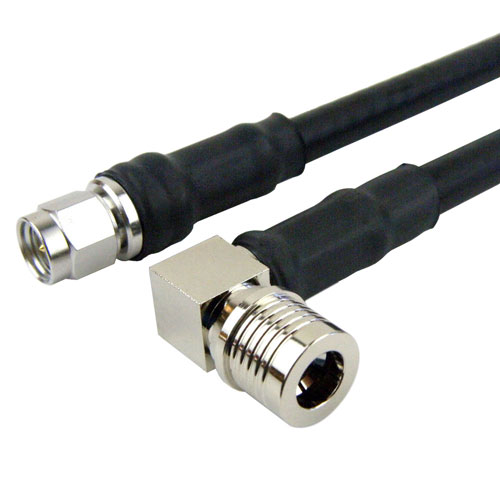 SMA Male to RA QMA Male Cable LMR-240 Coax in 72 Inch with Times Microwave Connectors FMC0223240-72