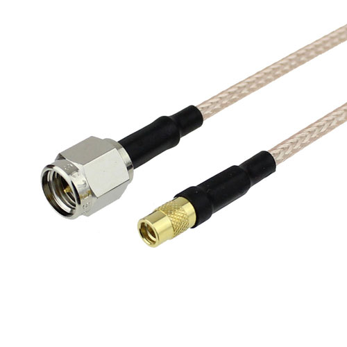 SMA Male (Plug) to MMCX Jack (Female) Cable RG-316 Coax Up To 3 GHz, 1.35 VSWR in 120 Inch FMC0224315-120