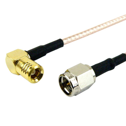 SMA Male (Plug) to RA SMB Plug (Male) Cable RG-316 Coax Up To 2 GHz, 1.35 VSWR in 120 Inch FMC0226315-120