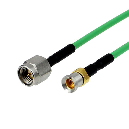 SMA Male to Smooth Bore SMP Male Bulkhead Cable SS405 Coax in 12 Inch FMC0233086-12