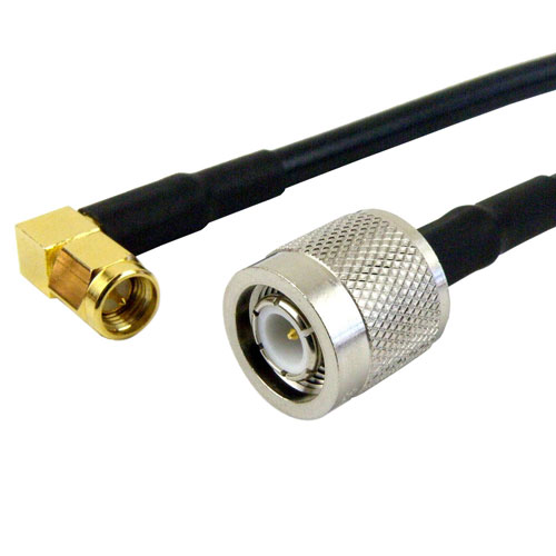 TNC Male to RA SMA Male Cable RG-58 Coax in 12 Inch FMC0304058-12