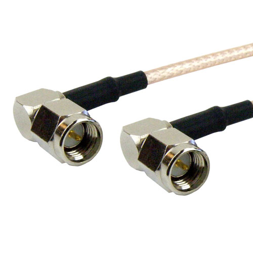 RA SMA Male (Plug) to RA SMA Male (Plug) Cable RG-316 Coax Up To 3 GHz, 1.35 VSWR in 120 Inch FMC0404315-120