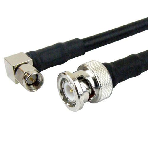 RA SMA Male to BNC Male Cable LMR-240 Coax with Times Microwave Connectors FMC0408240