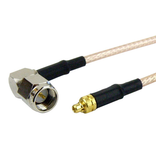 RA SMA Male to MMCX Plug Cable RG316 Coax in 12 Inch FMC0409316-12