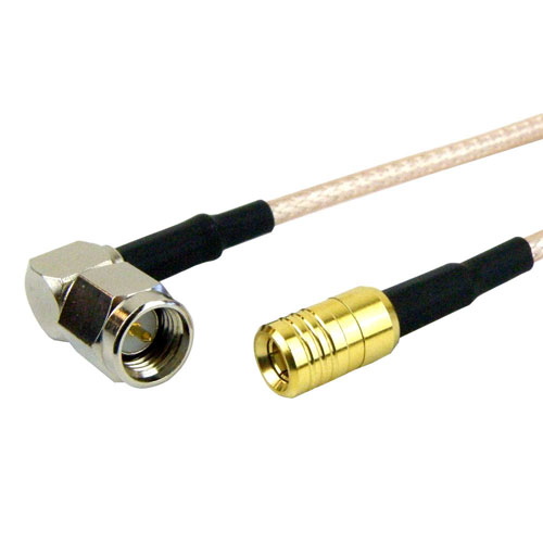 RA SMA Male (Plug) to SMB Plug (Male) Cable RG316 Coax Up To 3 GHz in 12 Inch FMC0416315-12