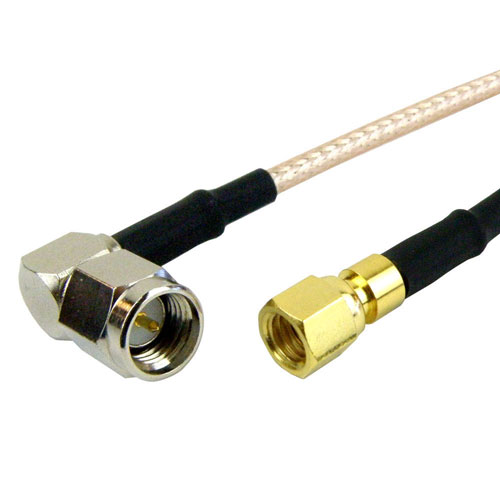 RA SMA Male (Plug) to SMC Plug (Male) Cable M17/113-RG316 Coax Up To 3 GHz, 1.35 VSWR in 120 Inch FMC0418316-120