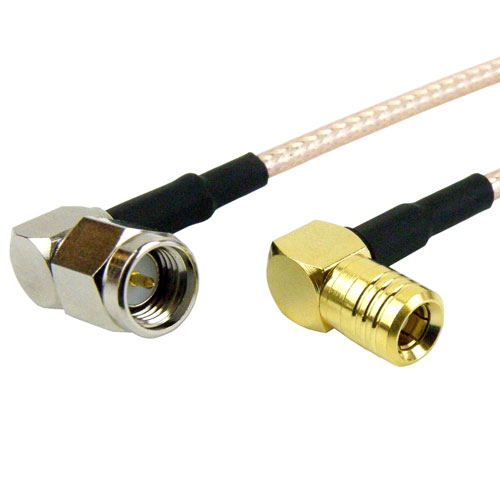 RA SMA Male to RA SMB Plug Cable RG-316 Coax in 12 Inch FMC0426315-12