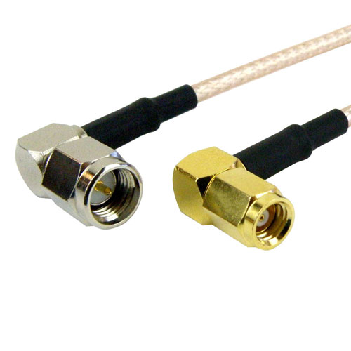 RA SMA Male to RA SMC Plug Cable RG-316 Coax in 36 Inch with LF Solder FMC0428315LF-36