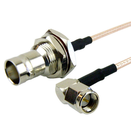 RA SMA Male to BNC Female Bulkhead Cable RG316 Coax FMC0438316
