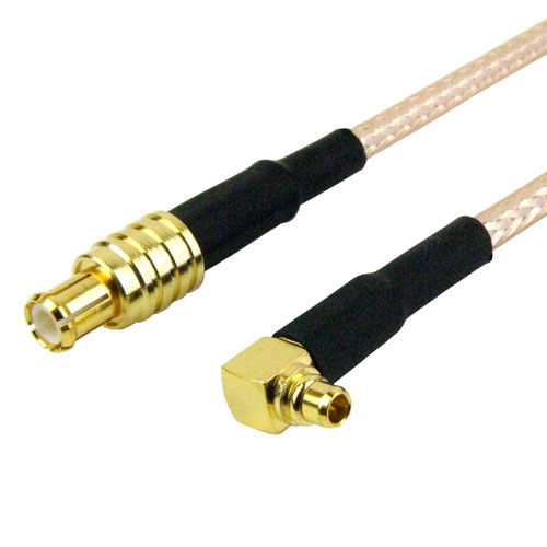 MCX Plug (Male) to RA MMCX Plug (Male) Cable M17/113-RG316 Coax Up To 3 GHz, 1.35 VSWR in 24 Inch FMC0719316-24