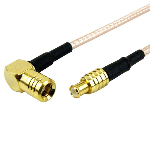 MCX Plug (Male) to RA SMB Plug (Male) Cable M17/113-RG316 Coax Up To 3 GHz, 1.35 VSWR in 72 Inch FMC0726316-72
