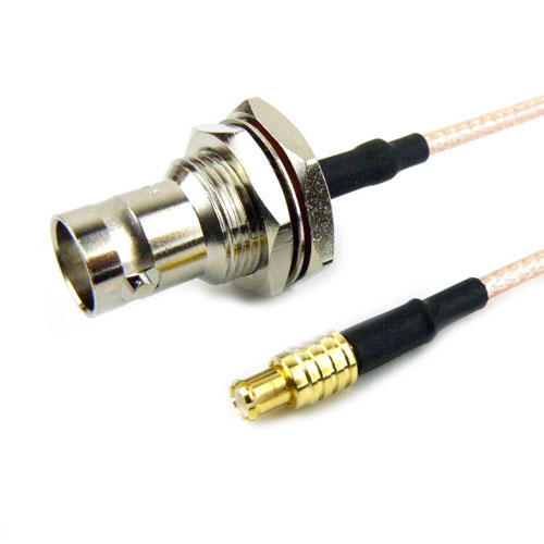 MCX Plug to BNC Female Bulkhead Cable RG-316 Coax in 48 Inch with LF Solder FMC0738315LF-48