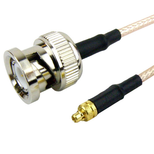 BNC Male to MMCX Plug Cable RG-316 Coax in 24 Inch with LF Solder FMC0809315LF-24