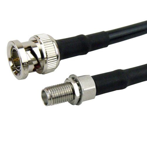 BNC Male to SMA Female Bulkhead Cable RG58C/U Coax FMC0812058