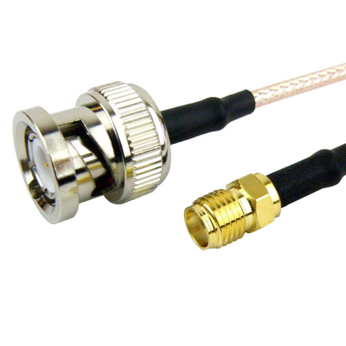 BNC Male (Plug) to SMA Female (Jack) Cable RG-316 Coax Up To 2 GHz, 1.35 VSWR in 12 Inch FMC0813316-12