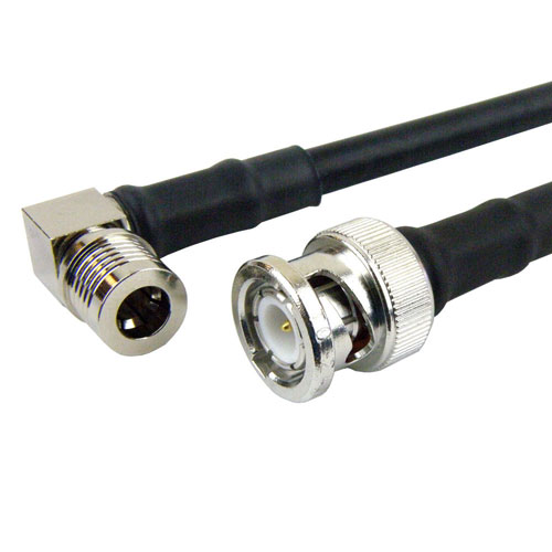 BNC Male to RA QMA Male Cable LMR-240 Coax in 72 Inch with Times Microwave Connectors FMC0823240-72