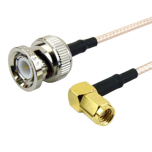 BNC Male to RA SMC Plug Cable RG-316 Coax in 60 Inch FMC0828315-60