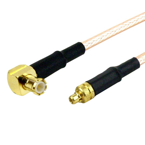 MMCX Plug to RA MCX Plug Cable RG316 Coax in 24 Inch FMC0917316-24