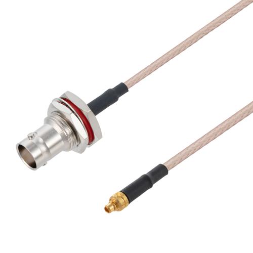 MMCX Plug (Male) to BNC Female (Jack) Bulkhead Cable M17/113-RG316 Coax Up To 3 GHz in 120 Inch FMC0938316-120