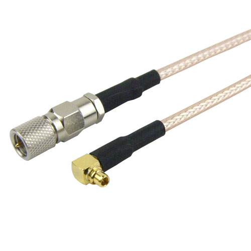 10-32 Male to RA MMCX Plug Cable RG-316 Coax in 120 Inch FMC1019315-120
