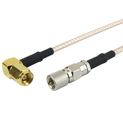 10-32 Male (Plug) to RA SMC Plug (Male) Cable M17/113-RG316 Coax Up To 2 GHz in 120 Inch FMC1028316-120