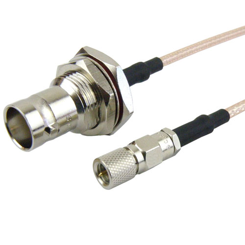 10-32 Male to BNC Female Bulkhead Cable RG-316 Coax in 120 Inch FMC1038315-120