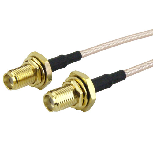 SMA Female Bulkhead to SMA Female Bulkhead Cable RG-316 Coax in 120 Inch FMC1212315-120