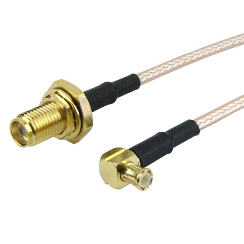 SMA Female Bulkhead to RA Push-On MCX Male Cable RG-316 Coax FMC1217315