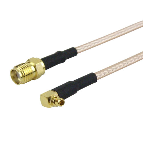 SMA Female to RA MMCX Plug Cable RG316 Coax in 12 Inch FMC1319316-12