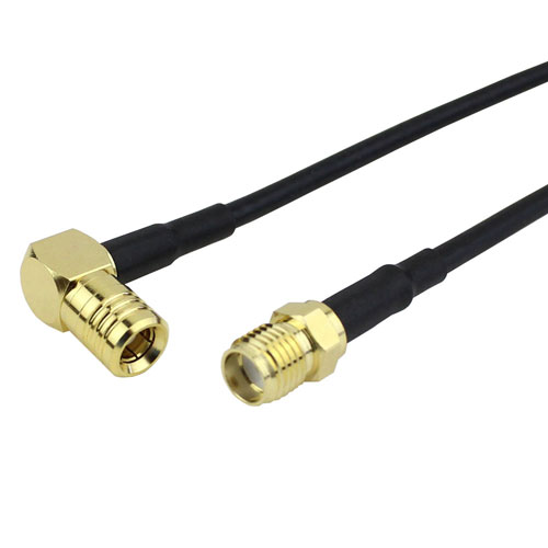 SMA Female to RA SMB Plug Cable RG174 Coax FMC1326174