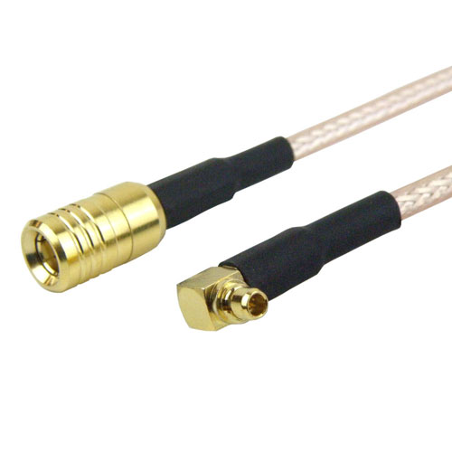 SMB Plug (Male) to RA MMCX Plug (Male) Cable RG316 Coax Up To 3 GHz in 120 Inch FMC1619315-120