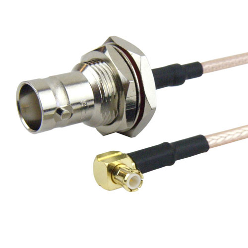 RA MCX Plug (Male) to BNC Female (Jack) Bulkhead Cable M17/113-RG316 Coax Up To 3 GHz in 120 Inch FMC1738316-120