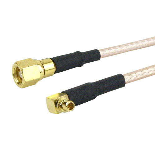 SMC Plug (Male) to RA MMCX Plug (Male) Cable M17/113-RG316 Coax Up To 3 GHz in 120 Inch FMC1819316-120