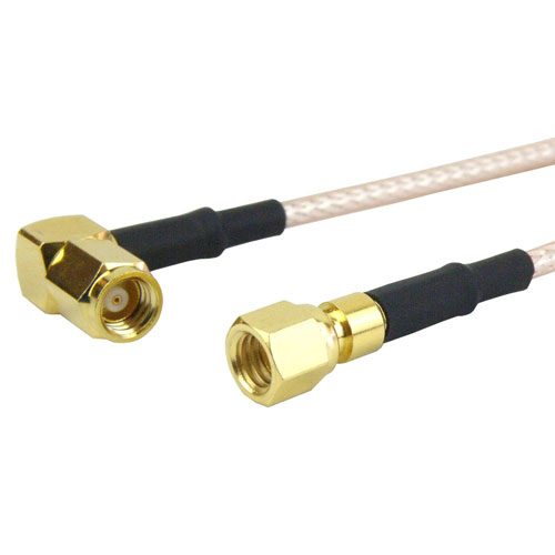 SMC Plug to RA SMC Plug Cable RG-316 Coax in 120 Inch with LF Solder FMC1828315LF-120