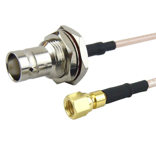 SMC Plug to BNC Female Bulkhead Cable RG316 Coax in 120 Inch FMC1838316-120