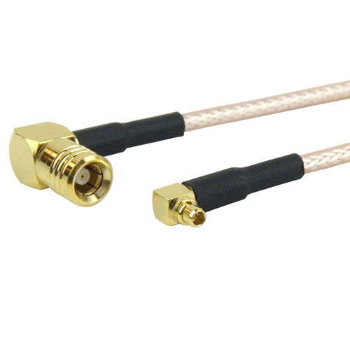 RA MMCX Plug (Male) to RA SMB Plug (Male) Cable M17/113-RG316 Coax Up To 3 GHz in 120 Inch FMC1926316-120