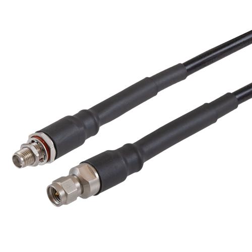Low Loss Space SMA Male to SMA Female Bulkhead Cable FM-R200LL Coax in 100 CM FMCA100012-100CM