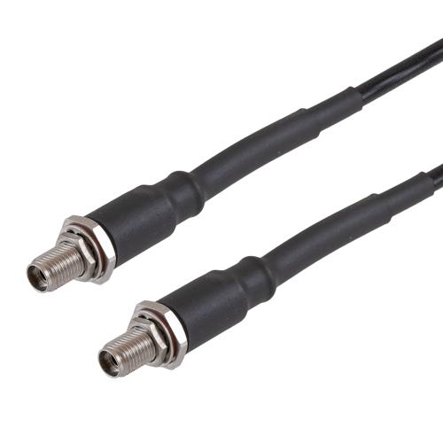 Low Loss Space 2.92mm Female Bulkhead to 2.92mm Female Bulkhead Cable FM-R135LL Coax in 18 Inch FMCA100019-18