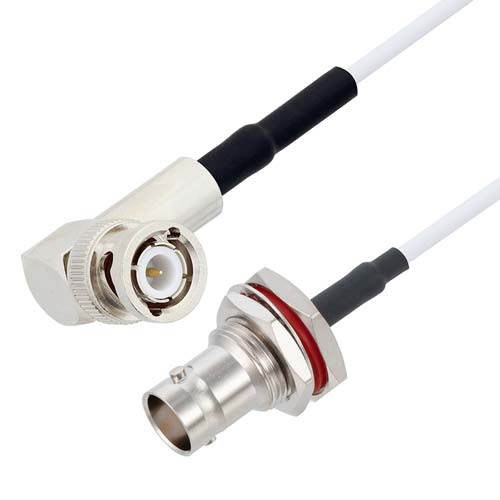 RA BNC Male to BNC Female Bulkhead Cable RG-188 Coax in 24 Inch FMCA10002-24