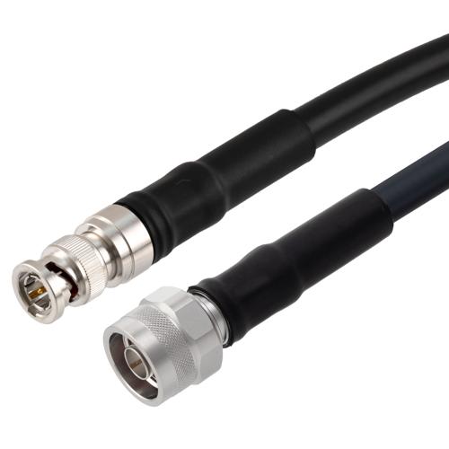 Low Loss 75 Ohm BNC Male to 75 Ohm N Male Cable 75 Ohm LMR-400-75 Coax in 36 Inch with Times Microwave Components FMCA100023-36