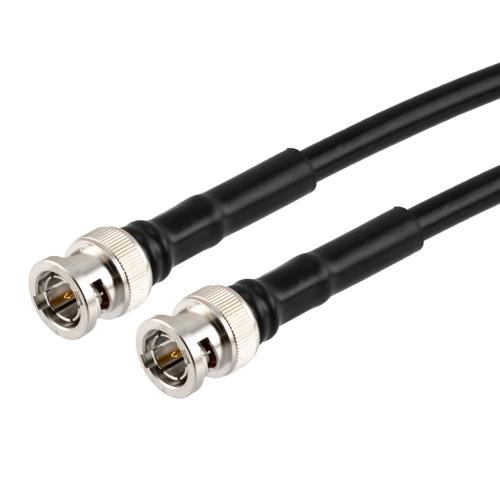 Low Loss 75 Ohm BNC Male to 75 Ohm BNC Male Cable 75 Ohm LMR-240-75-DB Coax with Times Microwave Components FMCA100024