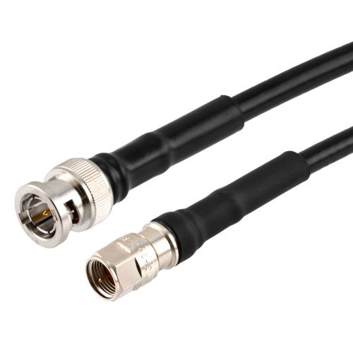 Low Loss 75 Ohm BNC Male to 75 Ohm F Male Cable 75 Ohm LMR-240-75-DB Coax in 36 Inch with Times Microwave Components FMCA100025-36